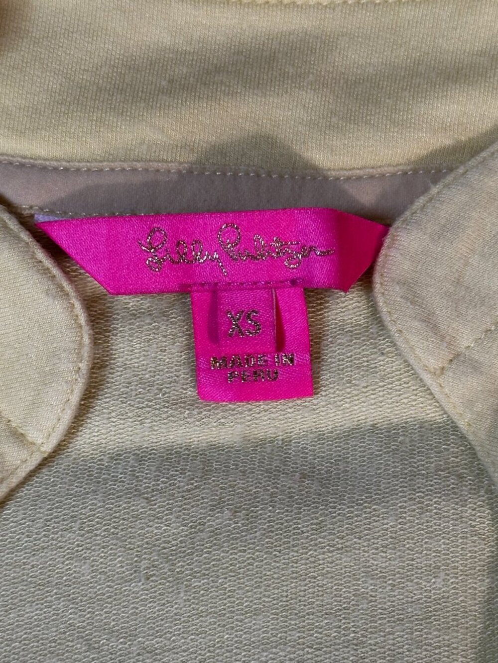 Lilly Pulitzer "Cassi" Popover Sweatshirt Pastel Yellow - Size XS - Picture 5 of 7